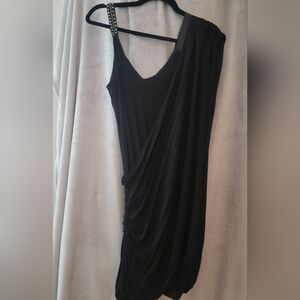 Black cotton blouse dress